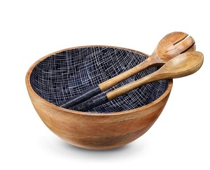 Bol de service en bois de forme ronde en bois pour la maison et la cuisine bols à salade/fruits bols à salade et fruits polyvalents décoratifs - Product Image 6