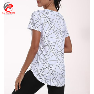T-shirt décontracté à col rond pour femme, coupe classique, 100% coton biologique, été, manches courtes unisexes, tissu 200g avec impression de logo personnalisé - Product Image 2