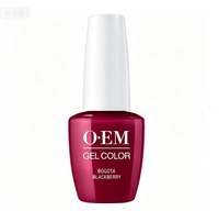 Vernis à ongles gel UV/LED F52 Bogota Blackberry 15ML/0.5FL OZ, à retirer par trempage, pour nail art, vente en gros