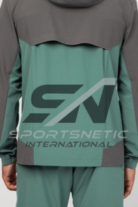 Ensemble survêtement coupe-vent streetwear personnalisé pour homme, couleur unie, 100% nylon, fermeture à cordon, léger, décontracté, automne - Product Image 5