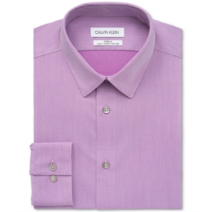 Camicia da Uomo Calvin Klein Slim-Fit Tinta Unita Rosso Bacca XL (17.5/36-37) in Tessuto Popeline Antipiega Stile Casual Fornitura ODM - Product Image 4