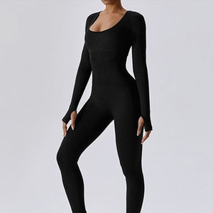 Combinaison de yoga courte en gros pour femmes, combinaison de sport une pièce pour le fitness, combinaisons de yoga et de fitness froncées pour femmes - Product Image 5