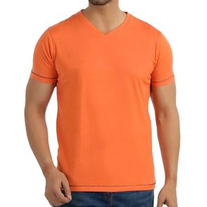 V Neck Slim Fit Summer Design <b>T</b>-<b>Shirt</b> OEM Custom Clothes Short Sleeve Breathable 210 Gsm Comfortable <b>Longline</b> Casual Wear - Product Image 4
