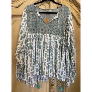 Top Estilo Bohemio de Talla Única con Bordado Floral de Prado Fresco y Encaje, para Otoño, Blusa de Chifón y Popelina Tejida para Mujer - Product Image 1