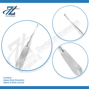 Elevador de raíz Dental 2,5mm curvo alemán de alta calidad de acero inoxidable elevador de extracción Dental fabricante de dientes Pakistán - Product Image 4