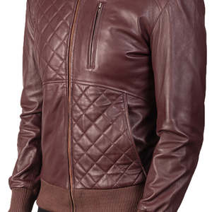Men's Moda Reversible <b>Sheepskin</b> Leather Bomber <b>Jacket</b> Factory Second <b>Jacket</b> Maker XS Size Autumn Season PU Material Coated - Product Image 5