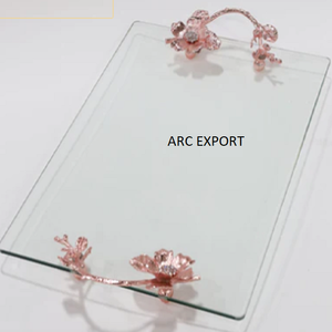 Plateau de service de décoration de table en métal en aluminium standard fantaisie Unique maison et cuisine service conception plateau de serveur de nourriture - Product Image 4