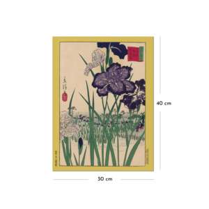 Impresión artística de Hiroshige: Naturaleza muerta de iris en Horikiri en Tokio sobre papel - Product Image 2