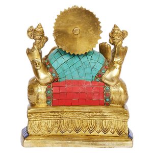 Ídolo de Ganesha Bhagwan de Latón Hecho a Mano, Estilo Art Deco y Vintage, Decoración Tradicional para el Hogar y la Oficina para Diwali - Product Image 2