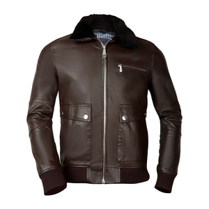 Blouson Bomber en Cuir Personnalisé pour Homme – Hiver, Col Montant, Décontracté, Coupe-Vent – Service OEM, Vente en Gros pour Marques - Product Image 1