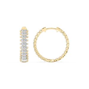 Boucles d'oreilles tendance en or pur 14 carats pour femmes, avec plusieurs pierres, cultivées en laboratoire, certifiées IGI et GAI, diamants en grappe de 3,73 carats, qualité EF/VS - Product Image 5