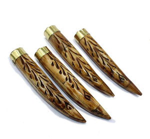 Collier pendentif en corne de buffle à la mode Unique de luxe Taille personnalisée Charme en corne de taureau sculpté à la main par glowin fashion - Product Image 2