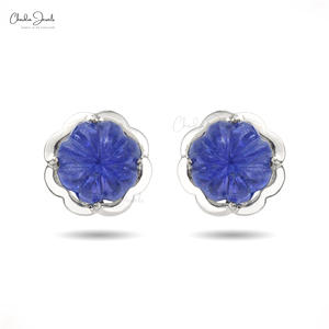 Reliable Supplier's 14k Solid White Gold <b>Stud</b> <b>Earrings</b> 6.80 Carat December Birthstone for Wedding Anniversary Party-Women's - Product Image 1
