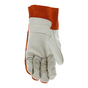 ถุงมือหนังวัวแท้คุณภาพสูง ขนาด 14 นิ้ว สีแดงดำ สำหรับงานเชื่อม ทนความร้อนสูง ถุงมือหนังยาว ป้องกันมือ ได้รับการรับรองความปลอดภัย - Product Image 4