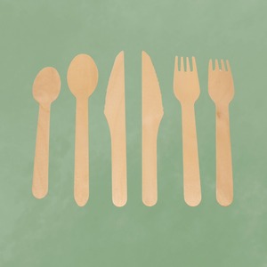 Ensemble de couverts en bois jetables écologiques faits à la main de qualité supérieure pour les repas quotidiens, les restaurants, le camping en plein air, les fêtes, durables - Product Image 3