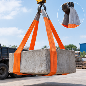 Eslinga de cincha de poliéster de 10 toneladas con ojales, 250 mm x 10 m, de alta resistencia, con ojales reforzados, exportador de fábrica de Vietnam - Product Image 2