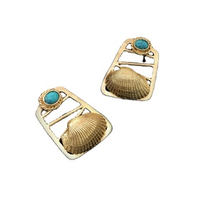 Turquoise Stone Bohemian Retro Stainless Steel Vintage Drop <b>Earrings</b> <b>Long</b> Boho <b>Earrings</b> Jewelry for Women Gifts - Product Image 1