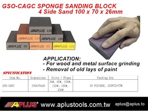 APLUS GSO-CAGC-60 SPONGE <b>BLOCK</b> , 4 SIDE <b>SAND</b>, 100x70x26mm, grit #36 - Product Image 2