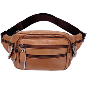 Sac de ceinture en cuir de vache pleine fleur vintage de luxe unisexe avec logo personnalisé ceinture de hanche de course personnalisée pour les voyages en plein air - Product Image 2