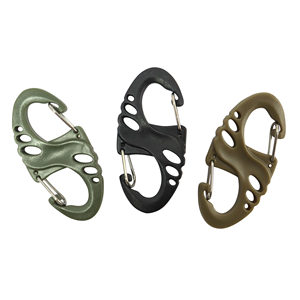 Crochets tactiques S-Hooks - Vert olive, lot de 10, équipement de transport de charge, compatible MOLLE, Cordura, équipement extérieur, camouflage personnalisé - Product Image 1