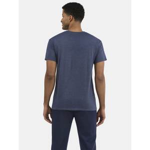 T-shirt décontracté en coton 100% pour homme, coupe ample, tricoté, doux, respirant, col en V, manches courtes, uni, idéal pour l'été et le fitness - Product Image 5