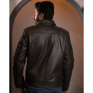 Veste en cuir véritable marron décontractée pour l'automne SF001, capuche amovible, fermeture éclair réversible, imperméable, doublure en peau de mouton, tailles XS à 6XL - Product Image 3