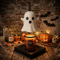 Lampe chauffe-bougie LANJO Ghotic Ghost Timer Dimmer avec hauteur réglable pour décoration d'Halloween
