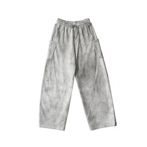 Winter Custom Logo Heavyweight Cotton 3D Design Printed Vintage Acid Wash & Sun Faded Sweatpants Unisex Oversized Women Joggers - Product Image 1