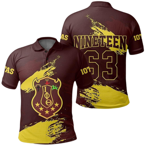 Iota Phi Theta 1963 Collegiate poloshirt voor heren, geborduurd Grieks broederschap, premium katoen - Product Image 3