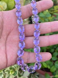 ชุดสร้อยคอและต่างหูสำหรับเจ้าสาวอเมทิส925เครื่องประดับงานแต่งงานสีม่วงเงินสเตอร์ลิงของขวัญงานแฮนด์เมดสุดหรูสำหรับเธอ - Product Image 3