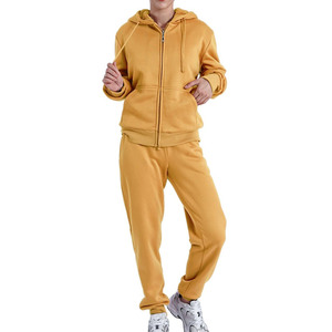 Conjunto de Sudadera con capucha de dos piezas para mujer, ropa de calle, conjunto de chándal de color sólido - Product Image 3