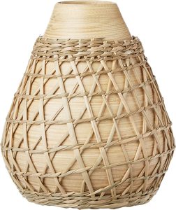 Wholesale Luxury Art Deco Bamboo Decorative Vase Natural Wood Color Loose Weave <b>Cover</b> Tabletop Vase for Home <b>Garden</b> Wedding - Product Image 6