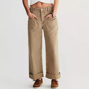 กางเกงยีนส์ทรงแบ็กกี้ขาตรงวินเทจของผู้หญิงกางเกงยีนส์ผ้าฝ้ายฟอกสีเข้มเอวสูงสตรีทฮิปฮอปสำหรับระบายอากาศ - Product Image 2