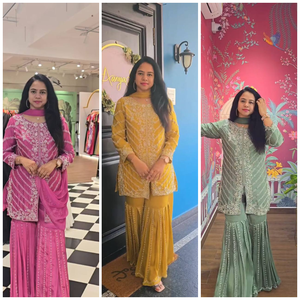 Salwar Kameez pakistanaise vert émeraude, kameez long de mariage pakistanais avec pantalon Palazzo, robe de fiançailles Nikkah Mehndi - Product Image 5