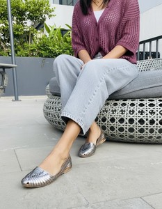 Chaussures plates tressées pour femmes, élégantes, à bout pointu, en cuir véritable léger, faciles à enfiler pour un usage quotidien - Product Image 4