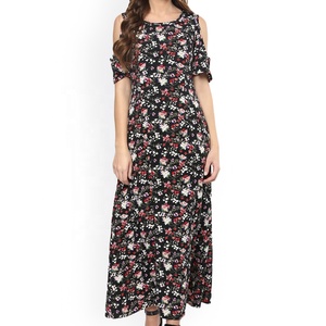 Robes longues pour femmes Fashion Plus, bretelles spaghetti naturelles, kaftan traditionnel africain/musulman, longueur cheville, dentelle viscose florale - Product Image 1