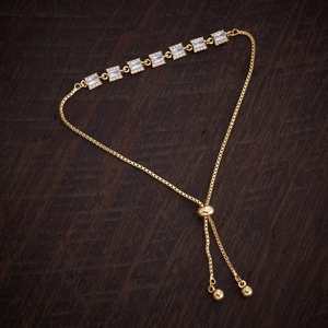 Zircon Charm <b>Bracelet</b> 167092 Emerald Cut with Copper & Stainless Steel Trendy Religious Style for Parties - Product Image 1