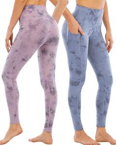 Leggings de fitness pour femmes taille haute contrôle du ventre collants de yoga avec poches latérales polyester spandex logo personnalisé vente en gros - Product Image 1