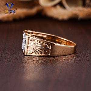 0.45 TDW Bague en or jaune avec diamant taillé rond par Lab-Stone/Bague en diamant luxueux/Couleur EF-VS - Product Image 3