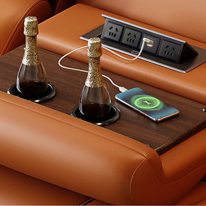 ชุดโซฟาหนังแท้แบบปรับเอนนอนได้ 3 ที่นั่ง รูปทรงเข้ามุม สไตล์อิตาลี สำหรับตกแต่งห้องนั่งเล่น - Product Image 4