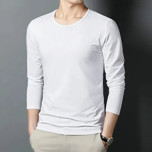 Manches longues décontracté Slim Fit hommes T-Shirt col rond frais généraux printemps automne nouveau Style couche de Base chemise intérieur porter haut vêtements - Product Image 6
