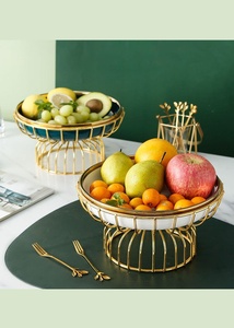 Panier de rangement pour fruits et légumes plaqué or Vaisselle décorative Panier à pain Panier en fil métallique solide et durable fait à la main - Product Image 5