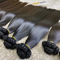 Cabello humano crudo de tendencia caliente, cabello vietnamita Natural liso, misma cutícula alineada, sin enredos, cabello crudo