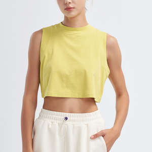 Top Corto Holgado de Último Diseño, Camiseta sin Mangas Combinable con Todo, Atuendo de Yoga y Fitness, Abertura Trasera, Transpirable - Product Image 5