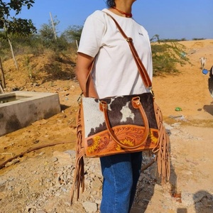 Nouveau véritable fait à la main usiné aztèque en cuir sacs fourre-tout femmes élégant sac à provisions élégant Style Vintage parfait accessoire sacs en cuir - Product Image 3