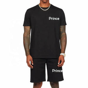 Prince Industry Latest Custom Screen Print Unisex Plain Custom Print T Shirt and <b>Shorts</b> Set <b>Men</b> Summer Set Unisex High Quality - Product Image 2