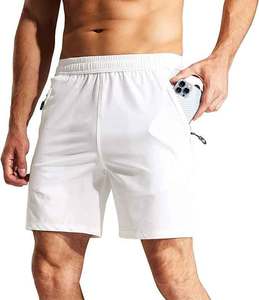 Men's <b>Shorts</b> Casual inner Drawstring <b>Zipper</b> Pockets Elastic Waist band <b>shorts</b> cotton spandex <b>shorts</b> white colour - Product Image 6