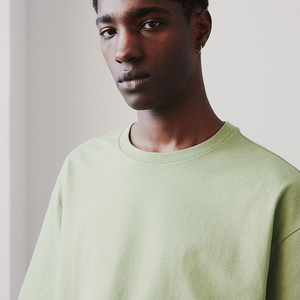 2025 camisetas de algodón/fibra de bambú para hombres de manga larga Boxy de gran tamaño 100% marca estilo pakistaní tela peinada - Product Image 4