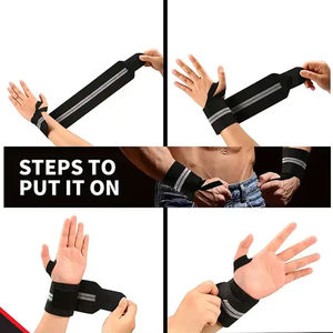 Fitness personnalisé main entraînement poignet enveloppes haltérophilie gymnastique poignet enveloppes 2025 meilleur poignet enveloppes réglage respirant - Product Image 2