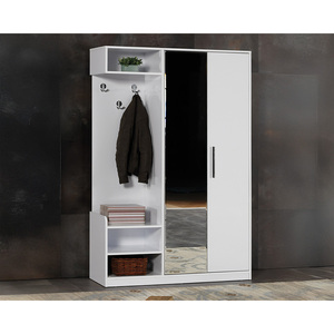 Armoire de rangement multifonctionnelle Athome blanche 130x200x44 pour vestiaire et entrée, modèle FORM - Product Image 1